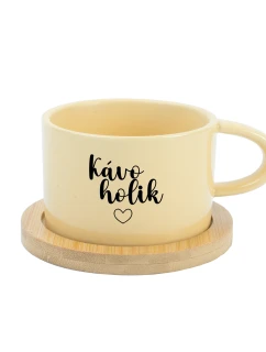 KÁVOHOLIK - žlutý hrníček makronka 200 ml