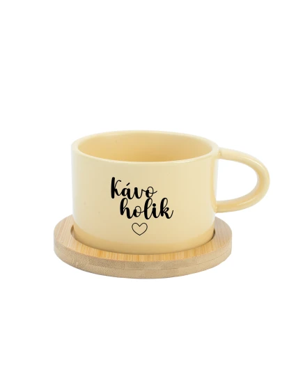 KÁVOHOLIK - žlutý hrníček makronka 200 ml