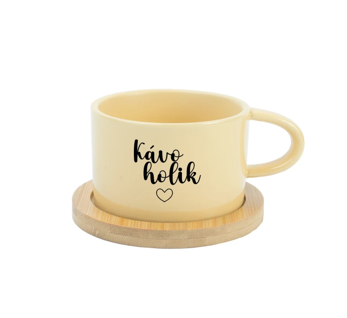 KÁVOHOLIK - žlutý hrníček makronka 200 ml