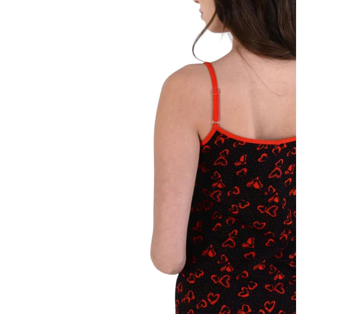 Dámská košilka model 19001976 černá se srdíčky - Karol Dámská košilka model 19001976 černá se srdíčky - Karol