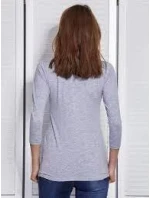 Dámská halenka CZ BZ model 19412507 Světle šedá - FPrice Dámská halenka CZ BZ model 19412507 Světle šedá - FPrice