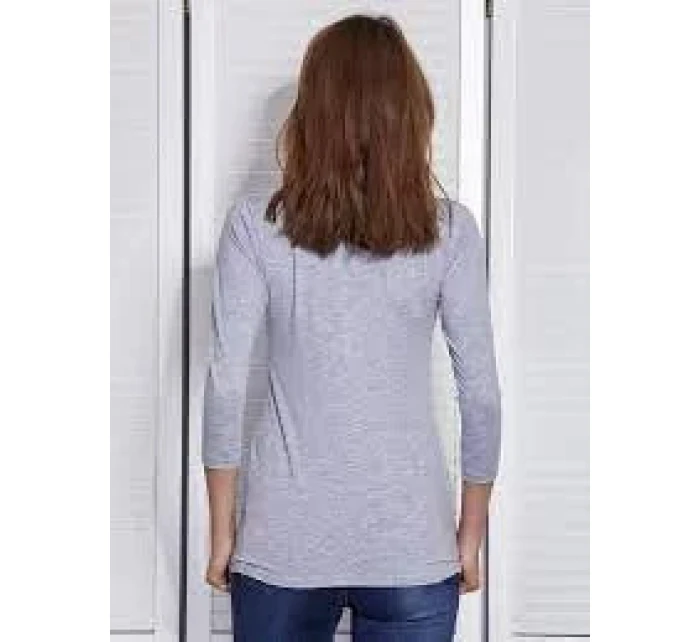 Dámská halenka CZ BZ model 19412507 Světle šedá - FPrice Dámská halenka CZ BZ model 19412507 Světle šedá - FPrice