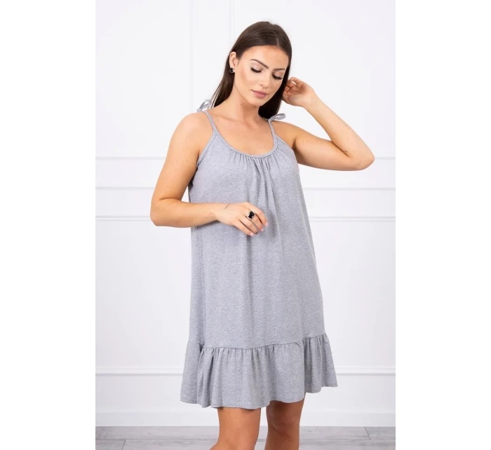 Šaty s tenkými ramínky šedé