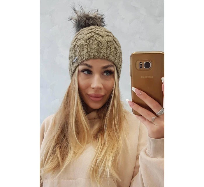 Fleecová čiapka Daria K217 light khaki