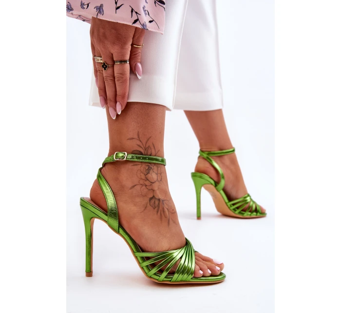 Dámské sandály na vysokém podpatku Zelená My Darling Dámské sandály na vysokém podpatku Zelená My Darling