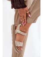 Dámské Kožené Sandály Na Platformě Béžové model 21697428 - Zazoo