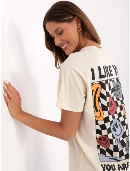 Tričko model 20941886 světle béžové - FPrice Tričko model 20941886 světle béžové - FPrice