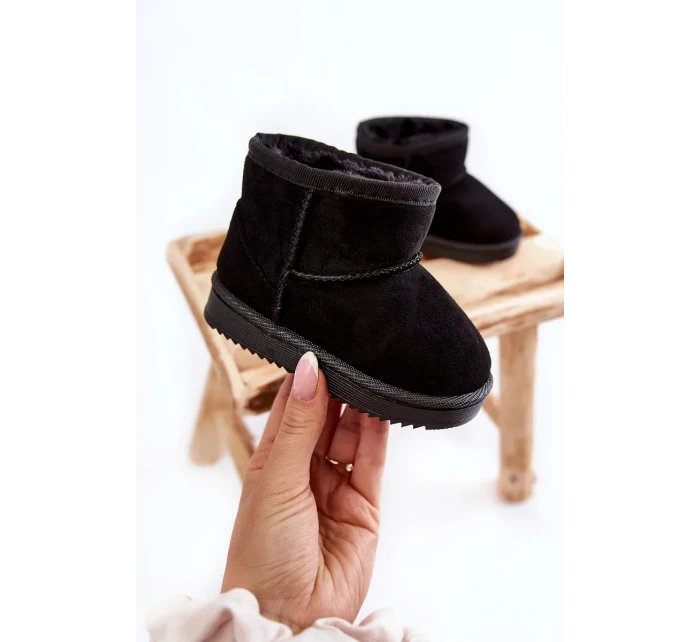 Dětské Teplé Sněhule Semišové černé Gooby