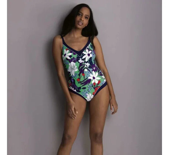 Jednodílné plavky zelené s květy model 20276850 - Anita Jednodílné plavky zelené s květy model 20276850 - Anita