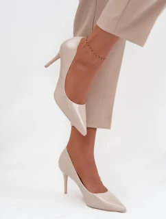 Dámske lodičky na podpätku LE139P Beige - Seastar