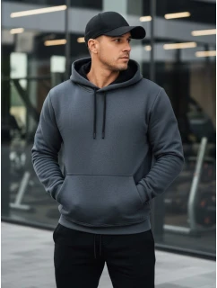 Pánska základná mikina s kapucňou tmavosivá FashionStreet BX5863