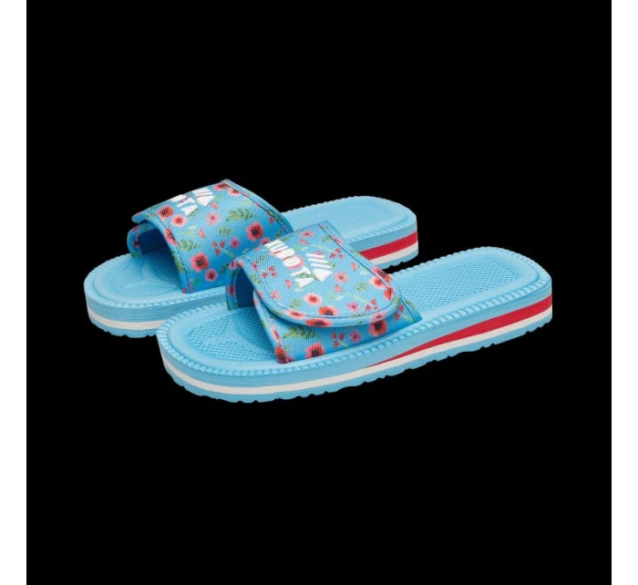 Klapky na suchý zip vícebarevné květinové modré model 21721318 - Kubota Klapky na suchý zip vícebarevné květinové modré model 21721318 - Kubota