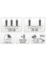 Svetelné závesy na vianočný stromček 120x120 CM 235LED MULTIKOLOR STARS