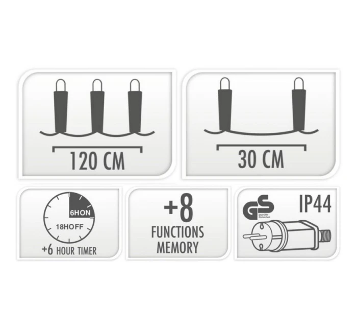 Svetelné závesy na vianočný stromček 120x120 CM 235LED MULTIKOLOR STARS