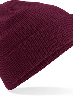 B Pletená čepice z bio bavlny burgundy model 22481590 - Beechfield