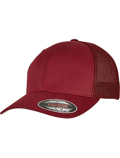 Flexfit 6511 6-panelová truckerová čiapka „Mesh“ 55.6511 cranberry