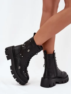Dámské Pracovní Boty S Ozdobami Zateplené Černé model 21707079 - Boto