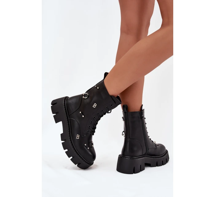 Botki Workery Damskie Z Ozdobami Ocieplane Czarne Lunea Botki Workery Damskie Z Ozdobami Ocieplane Czarne Lunea