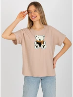 Dámská halenka LK BZ model 18309976 béžová - FPrice Dámská halenka LK BZ model 18309976 béžová - FPrice