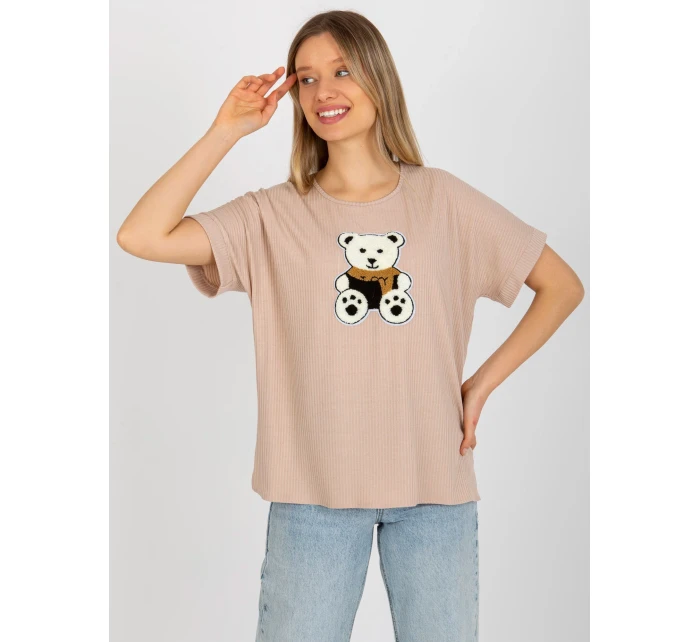 Dámská halenka LK BZ model 18309976 béžová - FPrice Dámská halenka LK BZ model 18309976 béžová - FPrice