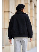 Dámska bunda KUR0027 čierna - Roco Fashion