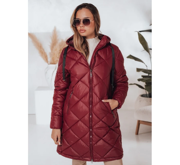 Dámská zimní bunda bordó prošívaná Dstreet model 21990821 - FashionStreet