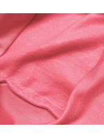 Ružová dámska tepláková mikina so sťahovacími lemami (W01-58)