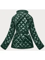 Tmavě zelená prošívaná dámská bunda s páskem model 17099027 - BH FOREVER Tmavě zelená prošívaná dámská bunda s páskem model 17099027 - BH FOREVER
