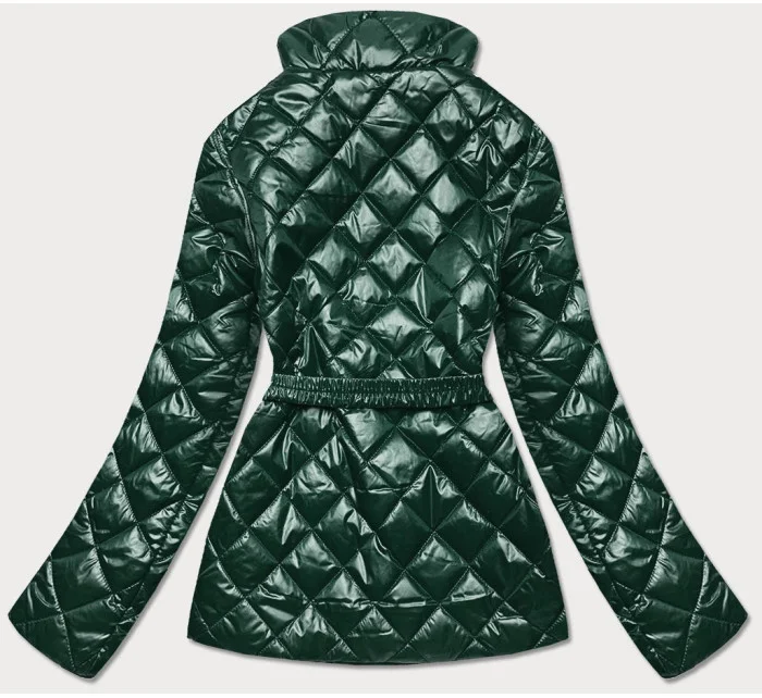 Tmavě zelená prošívaná dámská bunda s páskem model 17099027 - BH FOREVER Tmavě zelená prošívaná dámská bunda s páskem model 17099027 - BH FOREVER