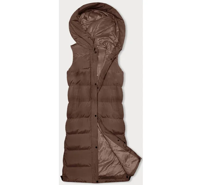 Hnedá hrubšia dámska vesta (23-008)