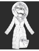 Biela dámska zimná bunda s kožušinovým panelom S'West (B8525-26)