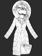 Dámska zimná bunda s kožušinou S'West broken white (B8525-26)