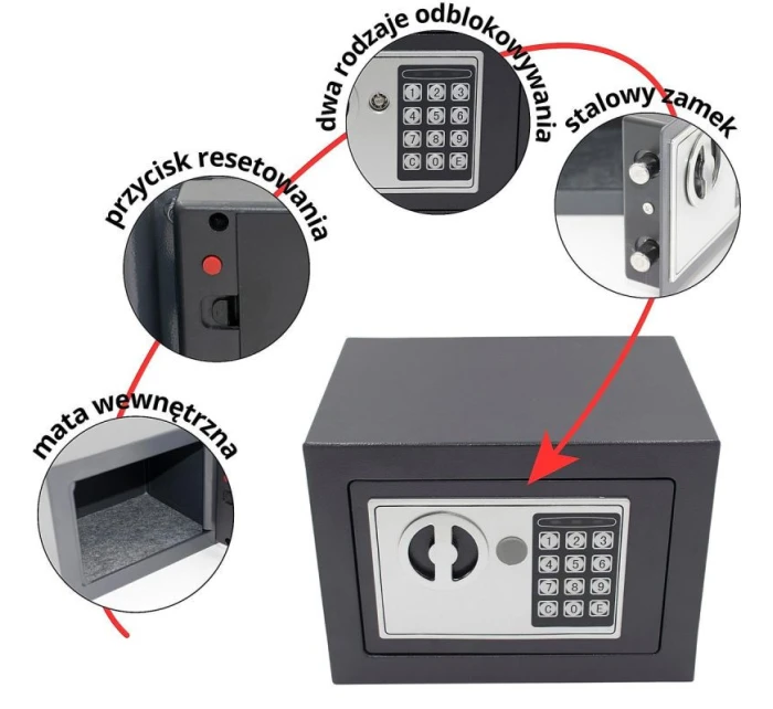 TREZOR S DIGITÁLNYM ZÁMKOM 23X17X17CM 1067582 SASKA GARDEN