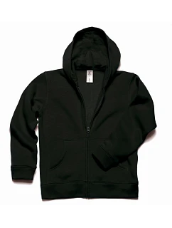 B&C Hooded Full Zip /kids Detská mikina s kapucňou 01.0682 čierna