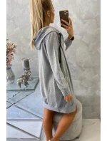 Šatová bunda s kapucňou šedá melange Šatová bunda s kapucňou šedá melange