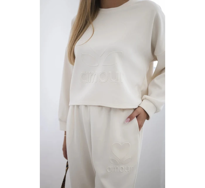 Viskózový set Amour tepláky + nohavice svetlá béžová Viskózový set Amour tepláky + nohavice svetlá béžová