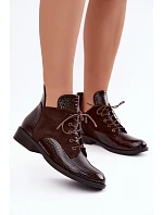 Zateplené kozačky model 22557195 Hnědé - VINCEZA Zateplené kozačky model 22557195 Hnědé - VINCEZA