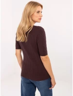 Sweter PM SW B model 21309888 ciemny brązowy - FPrice Sweter PM SW B model 21309888 ciemny brązowy - FPrice