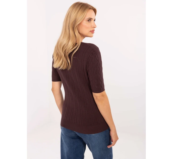 Sweter PM SW B model 21309888 ciemny brązowy - FPrice Sweter PM SW B model 21309888 ciemny brązowy - FPrice