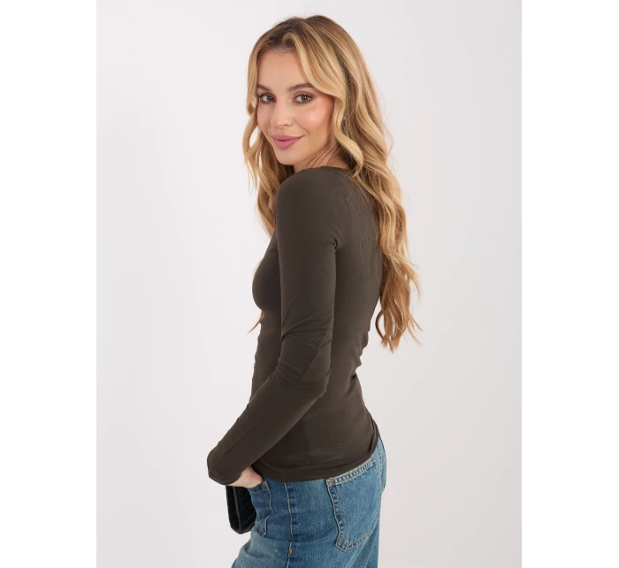 Bluzka WT BZ model 21858981 ciemny brązowy - FPrice Bluzka WT BZ model 21858981 ciemny brązowy - FPrice