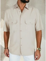 Pánské béžové tričko s krátkým rukávem Dstreet model 21990412 - FashionStreet