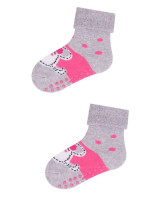 Dievčenské ponožky YO! Girls SKF-0005G Froté, Zahrnuté ABS 17-26