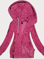 Fleecová mikina bez gombíkov ružová melanž (2310)