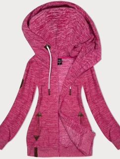 Ružová melanžová fleecová mikina na zips (2310)