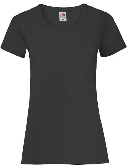 Fruit of the Loom Lady-Fit Valueweight T Dámske tričko 16.1372 čierne Fruit of the Loom Lady-Fit Valueweight T Dámske tričko 16.1372 čierne