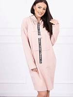 Šaty s kravatou tmavo púdrovo ružové