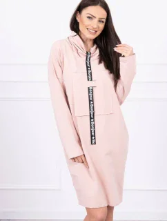 Šaty s kravatou tmavo púdrovo ružové