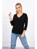 Blúzka s výstrihom do V čierna