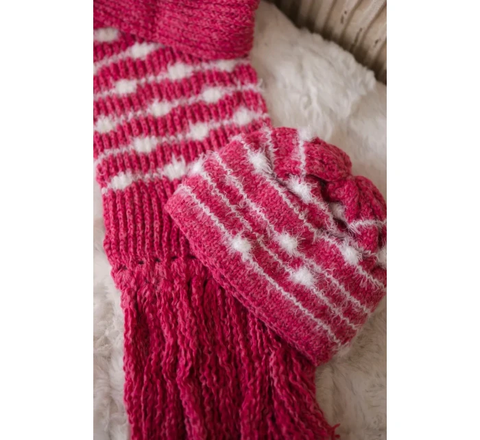 Dámská souprava se šátkem malinová model 18751043 - K-Fashion Dámská souprava se šátkem malinová model 18751043 - K-Fashion