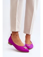 Zazoo 2887 Zamszowe Baleriny Z Ozdobnym Motylem Fuksja